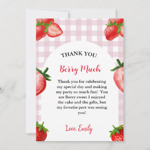 Strawberry Berry Sweet Birthday Thank you Card