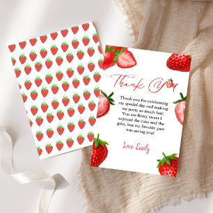 Strawberry Berry Sweet Birthday Thank you Card