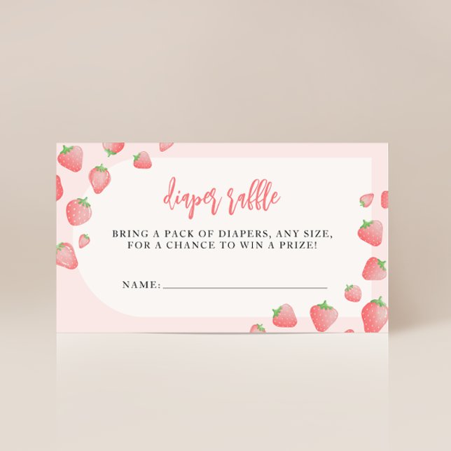 Strawberry Berry Sweet Boho Diaper Raffle Cards (Creator Uploaded)