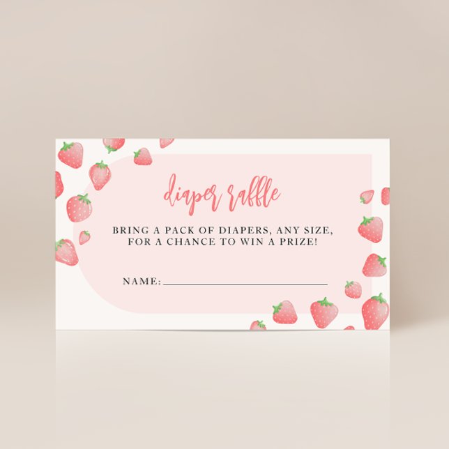 Strawberry Berry Sweet Boho Diaper Raffle Cards (Creator Uploaded)
