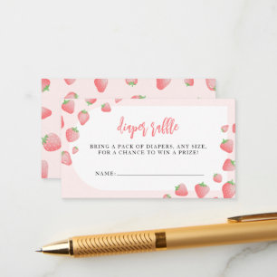Strawberry Berry Sweet Boho Diaper Raffle Cards