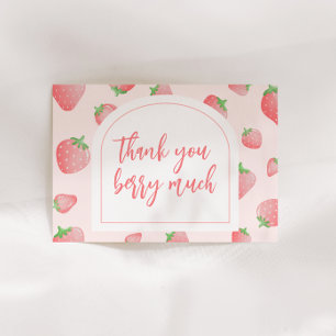 Strawberry Berry Sweet Boho Thank You Card