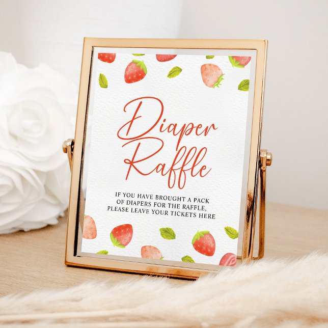 Strawberry Berry Sweet Diaper Raffle Game Sign (Creator Uploaded)