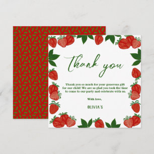 Strawberry Berry Sweet Fruit Fresh Thank you card