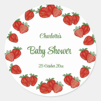 Strawberry Berry Sweet Fruit Shcool Office Classic Classic Round Sticker