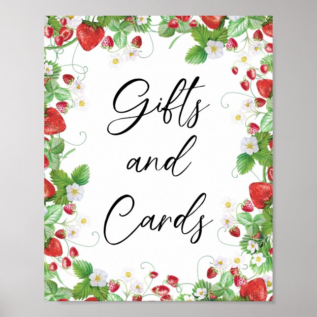 Strawberry Berry Sweet | Gifts & Cards Baby Shower Poster (Front)