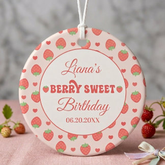 Strawberry Berry Sweet Girl Birthday Party Favour Tags