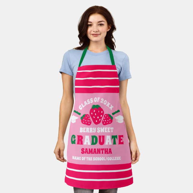 Strawberry Berry Sweet Graduation Apron (Worn)