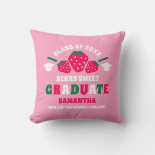 Strawberry Berry Sweet Graduation Cushion