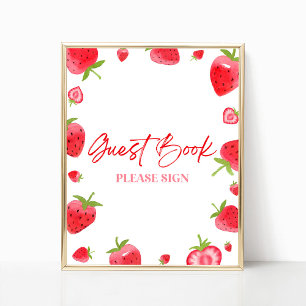Strawberry Berry Sweet Guest Book Sign