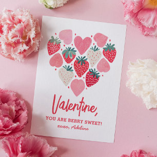 Strawberry Berry Sweet Kids Valentines Day Card