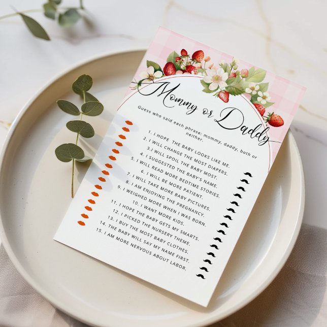 Strawberry berry sweet Mummy or daddy baby shower (Creator Uploaded)