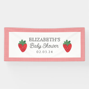 Strawberry Berry Sweet Picnic Baby Shower   Banner