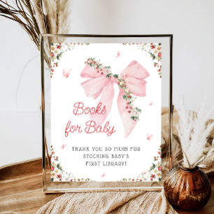 Strawberry Berry Sweet Pink Bow Books for Baby Poster