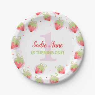Strawberry Berry Sweet Red Berries Birthday Paper Plate