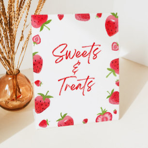 Strawberry Berry Sweet Sweets and Treats Pedestal Sign