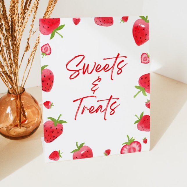 Strawberry Berry Sweet Sweets and Treats Pedestal Sign (Creator Uploaded)
