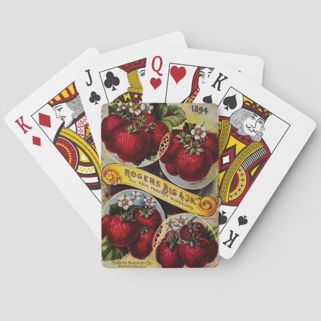 Strawberry Bicycle Playing Cards (Back)