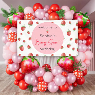 Strawberry Birthday Berry Sweet Banner