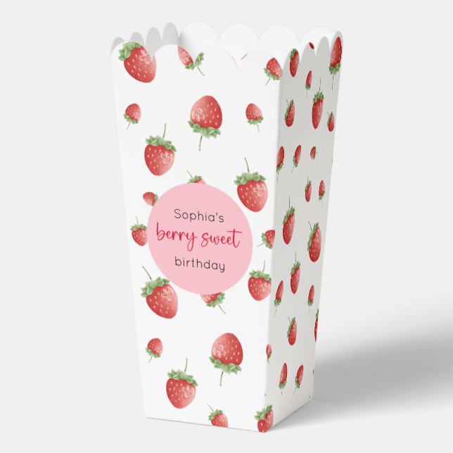 Strawberry Birthday Berry Sweet Favour Box (Front)