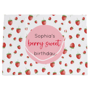 Strawberry Birthday Berry Sweet Large Gift Bag