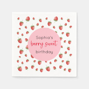 Strawberry Birthday Berry Sweet Napkin