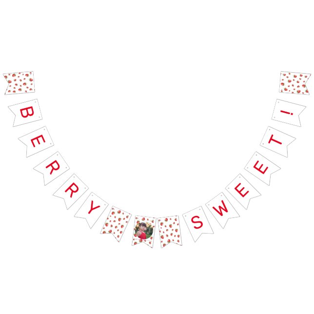 Strawberry Birthday Berry Sweet Photo Bunting (All)