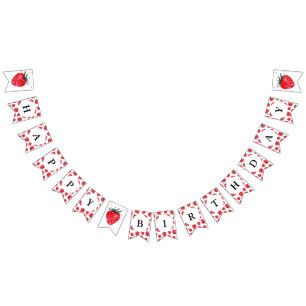 Strawberry Birthday bunting banner