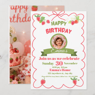 Strawberry Birthday Card for Girls Pink Berry Fun
