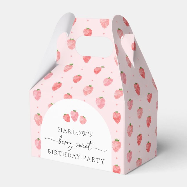 Strawberry Birthday Favour Box (Front Side)