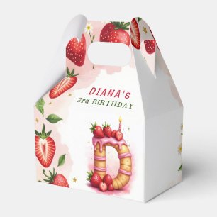 Strawberry Birthday Favour Box Letter D Cake