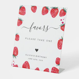 Strawberry Birthday Favours Sign