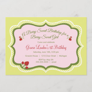 Strawberry Birthday Invitation
