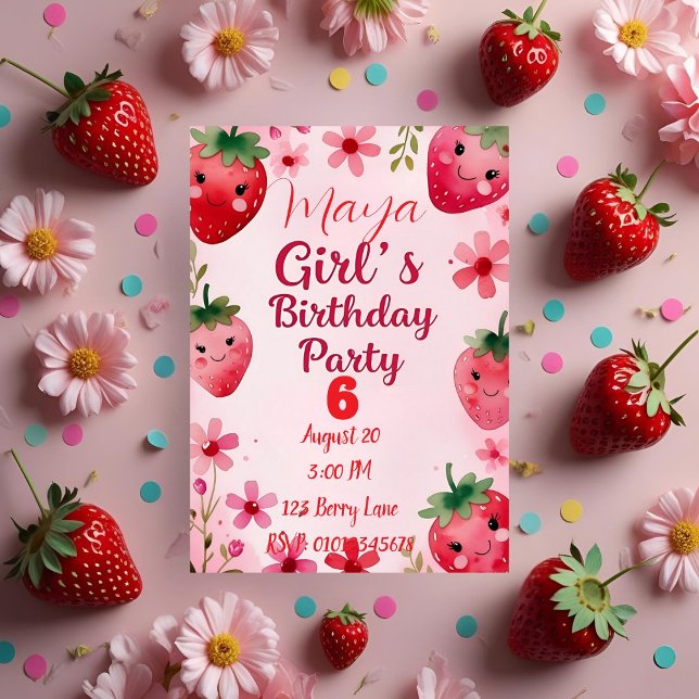 Strawberry Birthday Invitation  (Creator Uploaded)