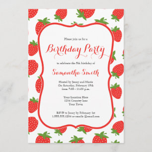 Strawberry Birthday Invitation