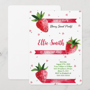 Strawberry Birthday Invitation