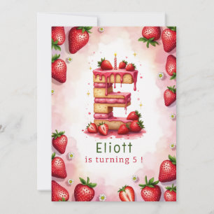 Strawberry Birthday Invitation Letter E Cake Theme