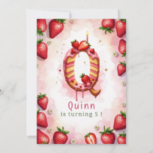 Strawberry Birthday Invitation Letter Q Cake Theme