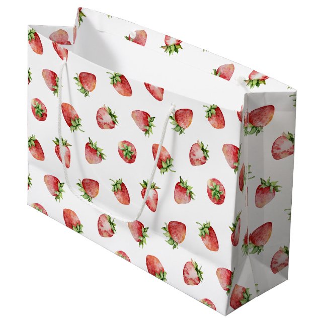 Strawberry Birthday Large Gift Bag (Front Angled)