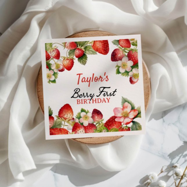 Strawberry Birthday Napkin (Creator Uploaded)