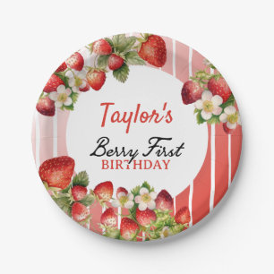 Strawberry Birthday Paper Plates
