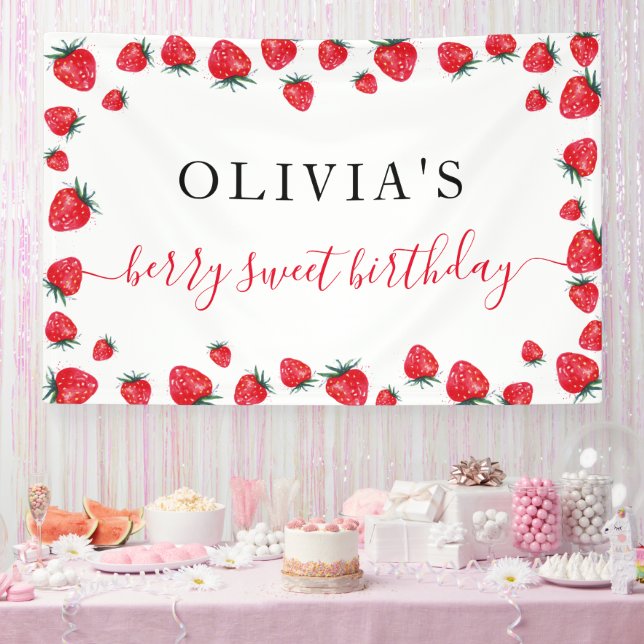Strawberry Birthday Party Berry Large Banner (Party)