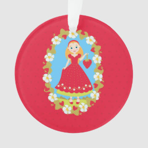 Strawberry Birthday Party Girl Ornament