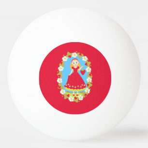 Strawberry Birthday Party Girl Ping Pong Ball