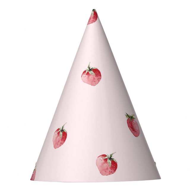 Strawberry birthday party hat (Front)