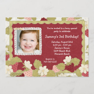Strawberry Birthday Party Invitation