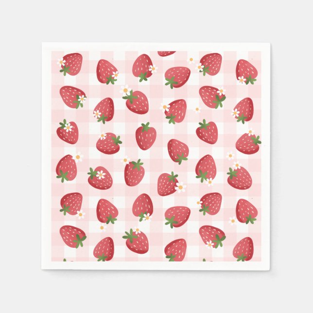 Strawberry Birthday Party Napkin (Front)