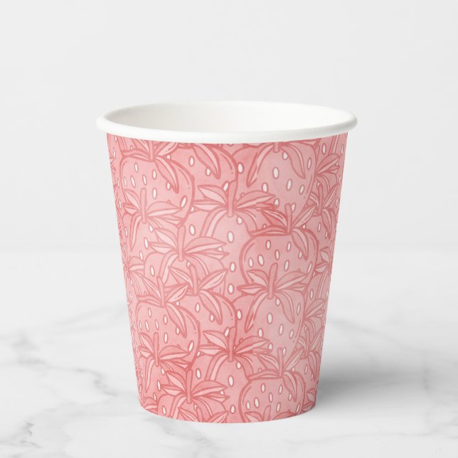 Strawberry Birthday Party Paper Cups (Front)