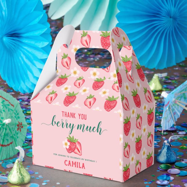 Strawberry Birthday Party Thank You Berry Much Favour Box (Party)
