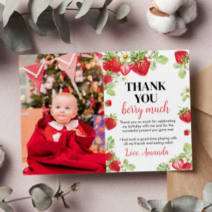 Strawberry Birthday Party Thank You Card